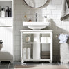 SoBuy BZR108-II-W Umyvadlová skříňka Skříňka pod umyvadlo Koupelnová skříňka Koupelnový nábytek Bílá 60x60x30cm