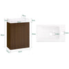 SoBuy BZR196-BR Toaletní stolek, koupelnová sada nábytku, závěsná koupelnová skříňka, úzká s úložným prostorem, skříňka pod umyvadlem, 40x22x56cm