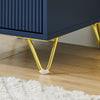 SoBuy FBT115-B Noční stolek, noční stolek se 2 zásuvkami, moderní odkládací stolek do ložnice a obývacího pokoje, modrý Š40 x H40 x V47 cm