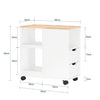 SoBuy FBT130-WN Stolek na tiskárnu s kolečky Kancelářský vozík Boční vozík Bílá-přírodní 30x60x60cm