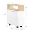 SoBuy FBT155-WN Ultratenký pojízdný odkládací stolek se 2 zásuvkami, mobilní noční stolek do malého prostoru 50x20x61cm