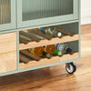 SoBuy FKW114-GR Designový kuchyňský vozík s pracovní deskou Kuchyňský ostrůvek Kuchyňská skříňka Kuchyňský vozík Zelený 109 x 92 x 40 cm