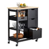 SoBuy FKW79-SCH Kuchyňský vozík Servírovací vozík Černý 67 x 84,5 x 37 cm