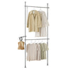 SoBuy FRG109-II-HG Teleskop Kleiderständer, robuster Kleiderstange, verstellbarer offener Kleiderschrank für Schlafzimmer, Garderobenständer, Grau