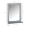 SoBuy FRG129-SG Zrcadlové nástěnné zrcadlo Koupelnové zrcadlo s policí Tmavě šedé 40x50x10cm