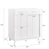 SoBuy FSB84-W Kuchyňská skříňka Příborník s posuvnými dvířky Úložná skříň Bílá 80x85x40cm