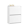 SoBuy FSR165-K-W Vyklápěcí botník se 2 výklopnými dvířky Sklápěč bot Komoda na boty Bílá 61 x 81 x 26 cm