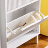 SoBuy FSR177-W Vyklápěcí botník se 2 dvířky Botník Úzký botník Bílá 50x90x19 cm