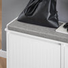 SoBuy FSR98-XL-W Výklopný botník se 2 klapkami Lavice na boty s polštářem na sezení Komoda na boty Lavice bílá WHT cca 100x46x26cm