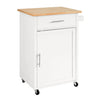 SoBuy FKW102-WN Kuchyňský vozík Servírovací vozík Boční vozík Bílá-přírodní 68x90x46cm