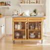 SoBuy FKW69-N Kuchyňský ostrůvek Kuchyňský vozík Servírovací vozík Bambusový 115x92x46-71cm
