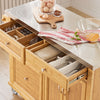 SoBuy FKW70-N Kuchyňský vozík Kuchyňský ostrůvek Kuchyňská skříňka Bambusový 115x92x46cm
