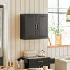 SoBuy FRG231-SCH Nástěnná skříňka Koupelnová skříňka Kuchyňská skříňka Skříňka na léky Koupelnový nábytek Černá 60x60x30cm