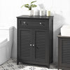 SoBuy FRG238-DG Koupelnová komoda Koupelnová skříňka Koupelnový nábytek Příborník Předsíňová skříňka Tmavě šedá 57x87x33cm