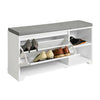 SoBuy FSR119-W Botník Lavice s podsedákem Hrudní lavice Sedák na boty 90x46x24cm