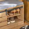 Botník SoBuy FSR120-N Lavice s posuvnými dveřmi Botník Přírodní 80x48x35cm