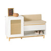 SoBuy FSR128-W Botník Lavice s úložným prostorem Bílo-přírodní 100x60x35cm