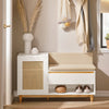 SoBuy FSR128-W Botník Lavice s úložným prostorem Bílo-přírodní 100x60x35cm