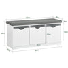 FSR30-W Komoda Skříňka na hračky Truhla na hry Lavice do šatny Bílá 100x46x36cm