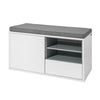 FSR37-W Lavice s polštářem sedací Lavice Skříňka na boty Šatna lavice Bílá 80x46x35cm