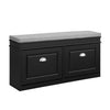 SoBuy FSR64-SCH Botník Lavice s podsedákem Lavice na boty Taburet Černá 104x52x24cm