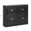 SoBuy FSR79-SCH Botník se 4 klopami Botník Černá 105x82x24cm