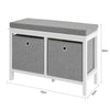 SoBuy FSR81-HG Komoda Lavice s úložným prostorem Lavice na boty se sedákem Truhla na boty Bílá 70x50x30cm