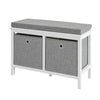 SoBuy FSR81-HG Komoda Lavice s úložným prostorem Lavice na boty se sedákem Truhla na boty Bílá 70x50x30cm