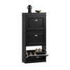 SoBuy FSR94-SCH Sklápěč bot Botník se 3 klopami Botník Černý 53x117x24cm