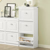 SoBuy FSR94-W Sklápěč bot Botník se 3 klopami Bílý 53x117x24cm