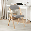 SoBuy FST92-Nx2 Skládací židle, čalouněné dřevo, sada 2 kusů - ergonomická kuchyňská a jídelní židle, skládací a prostorově úsporná, kompletně smontovaná, do kuchyně, na balkon, do kanceláře, světle šedá 47,5 x 77 x 59 cm
