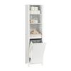 SoBuy BZR102-W Vysoká skříňka na prádlo Koupelnová skříňka Koupelnový nábytek Bílá 5x171x35cm