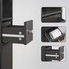 SoBuy BZR34-II-SCH Badzimmerschrank Schmal – Badezimmer Hochschrank aus Holz mit verstellbaren Einlegeböden – Wasserabweisender Badschrank, platzsparendes Badmöbel, Schwarz, 20x180x20cm