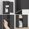 SoBuy BZR34-II-SCH Badzimmerschrank Schmal – Badezimmer Hochschrank aus Holz mit verstellbaren Einlegeböden – Wasserabweisender Badschrank, platzsparendes Badmöbel, Schwarz, 20x180x20cm