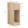 SoBuy FBT111-Nx2 Noční stolek set 2 ks Rozkládací stolek Odkládací stolek Úzký stolek Přírodní 20x60x35cm