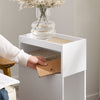 SoBuy FBT171-WN Úzký noční stolík, Štíhlý příborník se zásuvkou a policí, Moderní noční stolek do ložnice a obývacího pokoje, Bílá, 20 x 35 x 60 cm