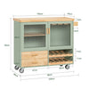 SoBuy FKW114-GR Designový kuchyňský vozík s pracovní deskou Kuchyňský ostrůvek Kuchyňská skříňka Kuchyňský vozík Zelený 109 x 92 x 40 cm