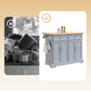 SoBuy FKW71-II-HG Kuchyňský ostrůvek na kolečkach Servírovací vozík s kolečky Kuchyňský vozík s vysouvací pracovní deskou Vozík se zásuvkami Barový vozík do jídelny, kuchyně, snídaňového baru Šedý 115x92x(46-71) cm