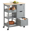SoBuy FKW79-HG Kuchyňský vozík Servírovací vozík Světle šedý 67 x 84,5 x 37 cm