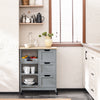 SoBuy FKW79-HG Kuchyňský vozík Servírovací vozík Světle šedý 67 x 84,5 x 37 cm