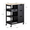 SoBuy FKW79-SCH Kuchyňský vozík Servírovací vozík Černý 67 x 84,5 x 37 cm