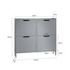 SoBuy FSR100-HG Sklápěč bot se 4 chlopněmi Botník Úzký botník Světle šedá 100x90x19cm