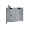 SoBuy FSR100-HG Sklápěč bot se 4 chlopněmi Botník Úzký botník Světle šedá 100x90x19cm