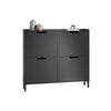SoBuy FSR100-SCH Sklápěč bot se 4 klapkami Botník Úzký botník Černá 100x90x19cm