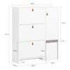 SoBuy FSR107-W Botník se 3 klopami a 1 dvířky Botník s taburetem Bílý 95x121x30cm