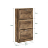 SoBuy FSR137-L-F Sklápěč bot Botník s 3 klapkami Úzký botník 60x115x23cm