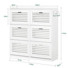 SoBuy FSR145-W Botník se 6 klopami Botník se 2 háčky Sklápěč bot s 12 policemi Bílá 115x112x30cm