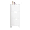 SoBuy FSR151-H-W Sklápěč bot se 3 klopami Úzká botník Bílá 50x129x19cm