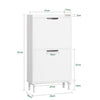 SoBuy FSR151-W Sklápěč bot se 2 klopami Úzká botník Botník Bílá 50x91x19cm