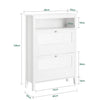 SoBuy FSR152-W Sklápěč bot Botník se 2 klapkamiBílá 80x108x25cm